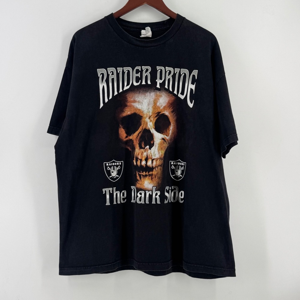 Alstyle Oakland Raiders The Dark Side Skull Chucky McKenzie Gotta Go Tee 2XL